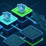 Imagem com blocos ligados entre si, representando a cadeia de dados da blockchain